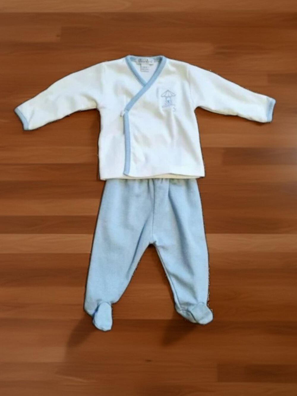 Kissy Kissy White and Light Blue Baby Matching Set